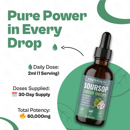 Organic Soursop Liquid Drops 60ml
