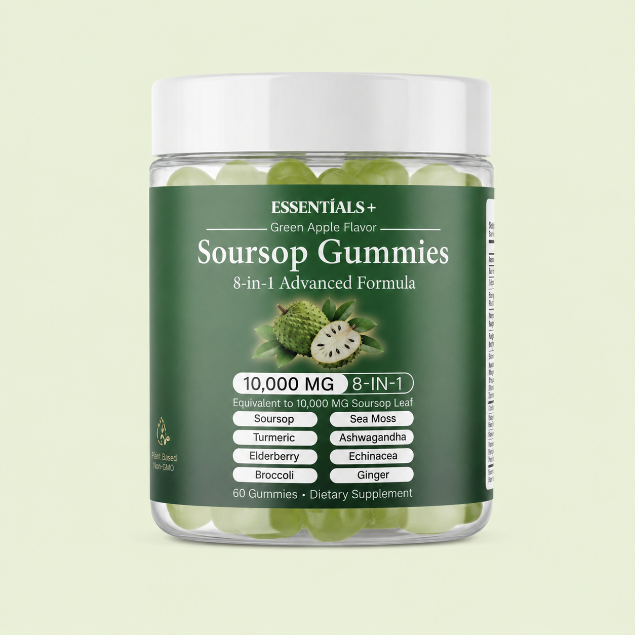 Organic Soursop Gummies 60 Count