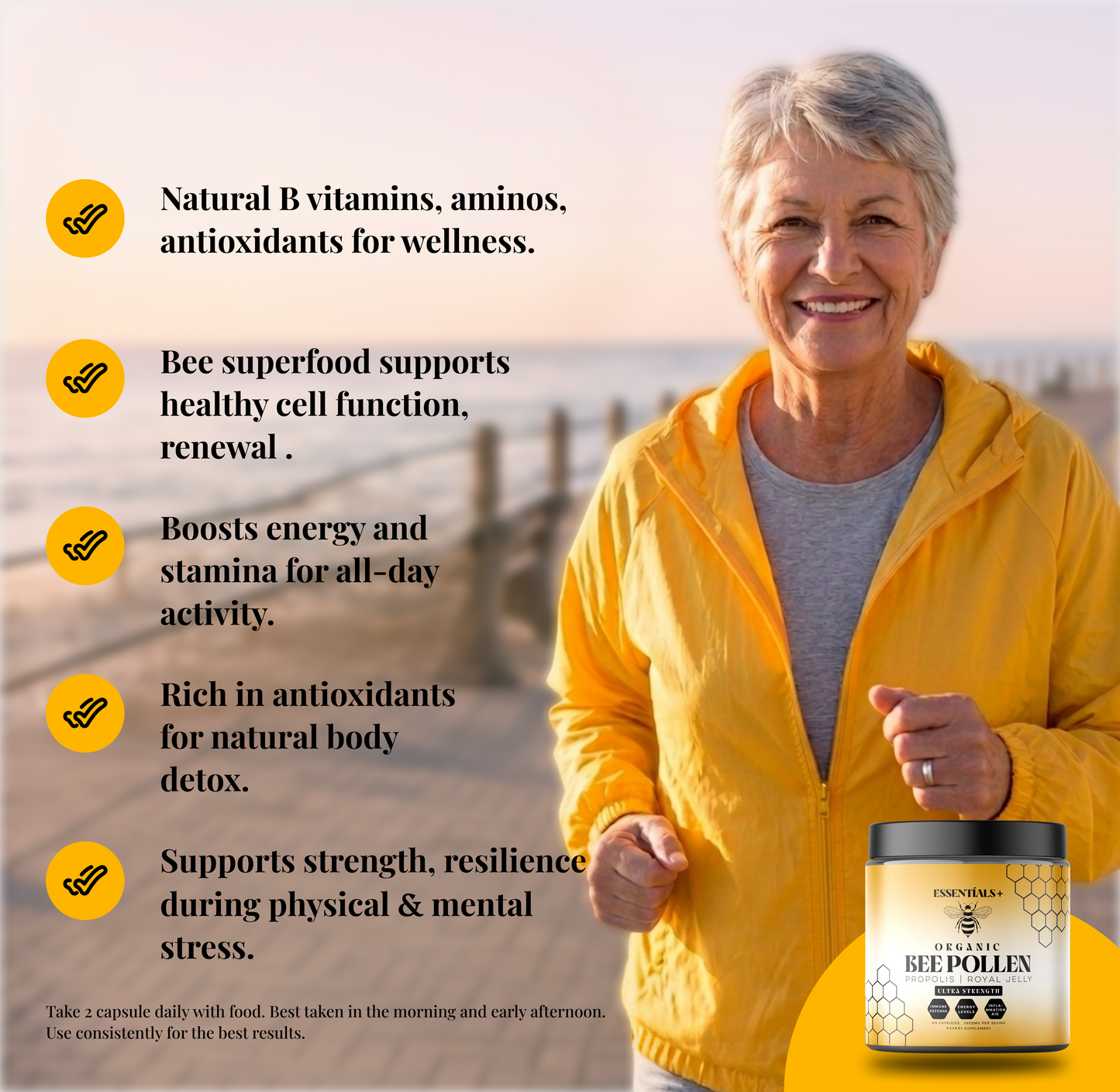 Essentials+ Bee Pollen Capsules 50 Count