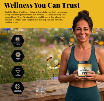 Essentials+ Bee Pollen Capsules 50 Count